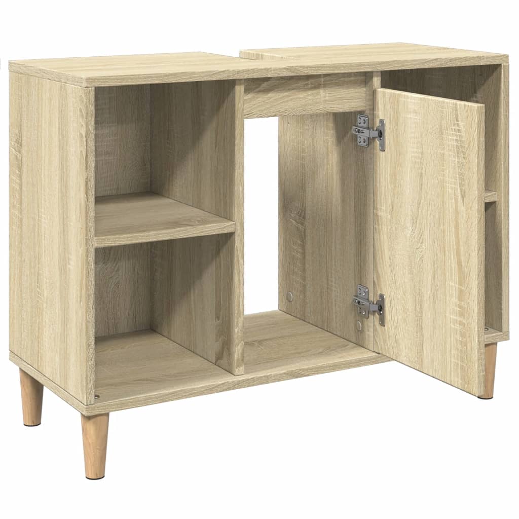 Mobile da Bagno Rovere Sonoma 80x33x60 cm in Legno Multistrato