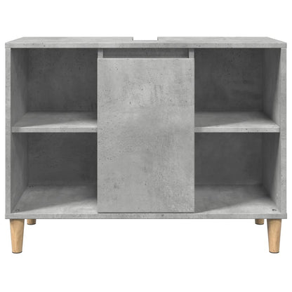 Armadietto da Bagno Grigio Cemento 80x33x60cm Legno Multistrato | homemem39