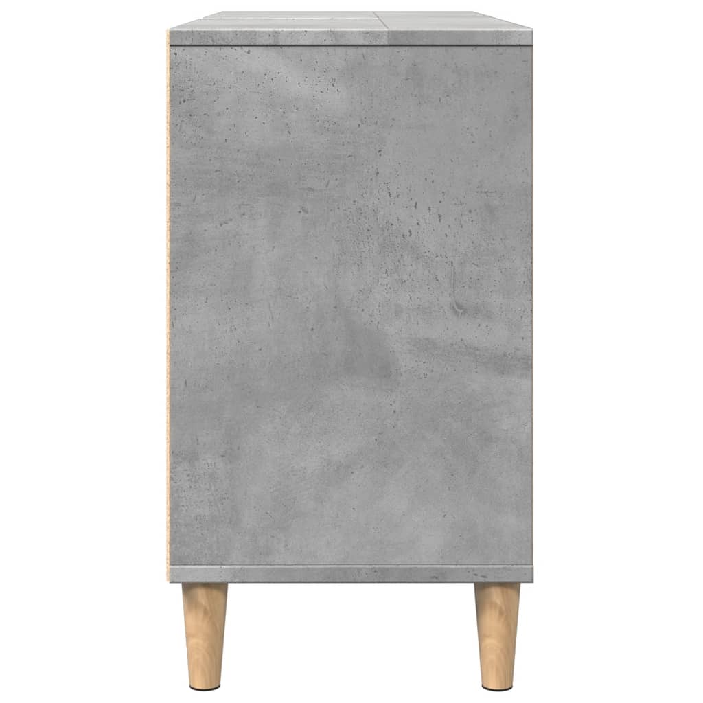 Armadietto da Bagno Grigio Cemento 80x33x60cm Legno Multistrato | homemem39