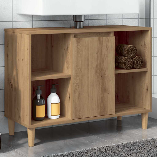 Mobile da Bagno Rovere Artigianale 80x33x60cm Legno Multistrato