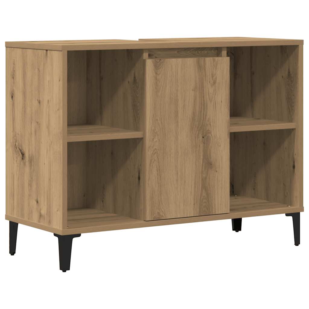 Mobile Lavabo Rovere Artigianale 80x33x60 cm Legno Multistrato