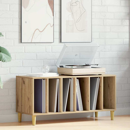 Mobile Porta Dischi Rovere Artigianale 100x38x48 cm Multistrato