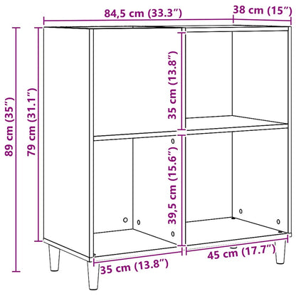Mobile Porta Dischi Artigianale 84,5x38x89 cm Legno Multistrato