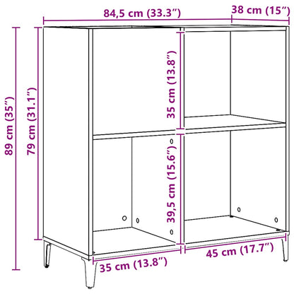 Mobile Porta Dischi Artigianale 84,5x38x89 cm Legno Multistrato