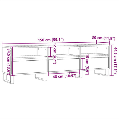 Mobile Porta TV Legno Antico 150x30x44,5 cm Legno Multistrato | homemem39