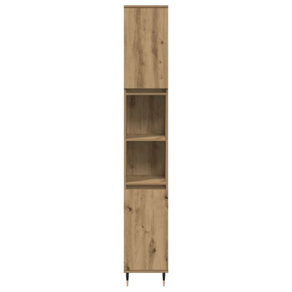 Armadietto Bagno Rovere 30x30x190 cm Legno Multistrato