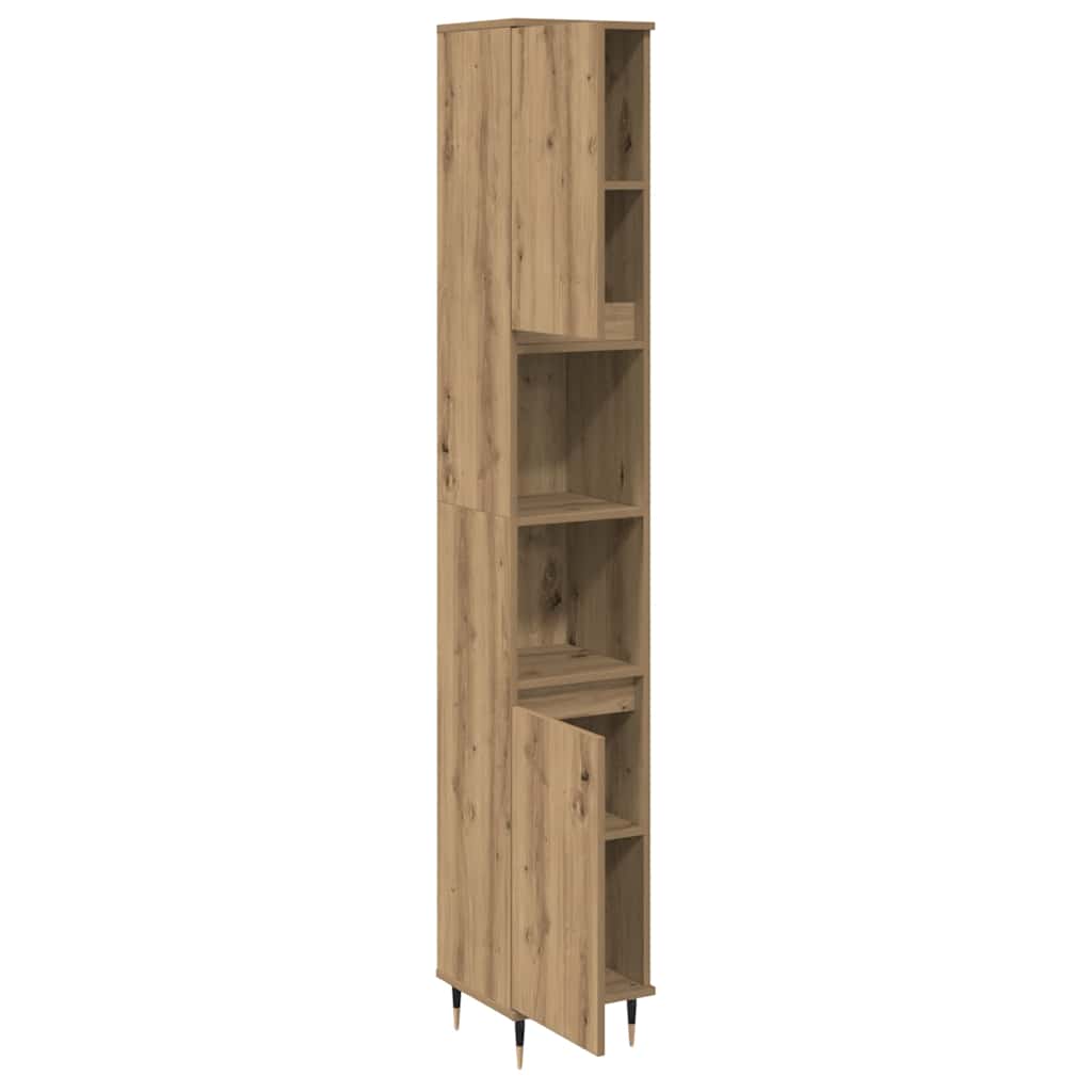 Armadietto Bagno Rovere 30x30x190 cm Legno Multistrato | homemem39