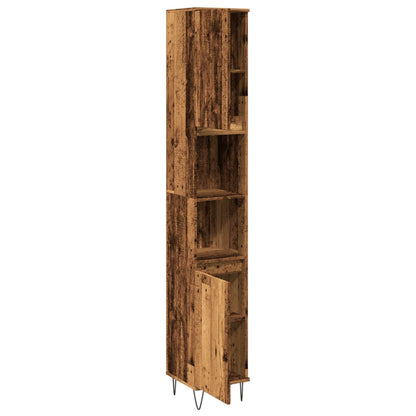 Armadietto Bagno Legno Antico 30x30x190 cm in Legno Multistrato