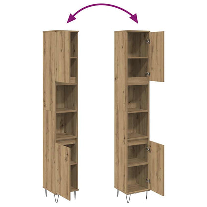 Armadietto Bagno Rovere 30x30x190 cm Legno Multistrato | homemem39