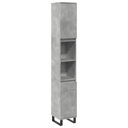 Armadietto Bagno Grigio Cemento 30x30x190 cm Legno Multistrato | homemem39