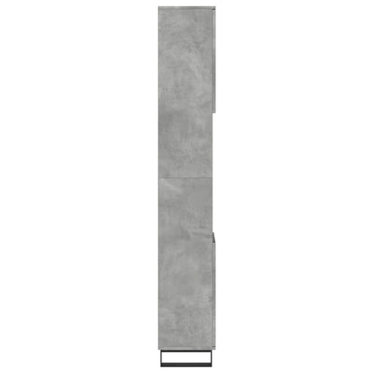 Armadietto Bagno Grigio Cemento 30x30x190 cm Legno Multistrato | homemem39