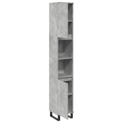 Armadietto Bagno Grigio Cemento 30x30x190 cm Legno Multistrato | homemem39