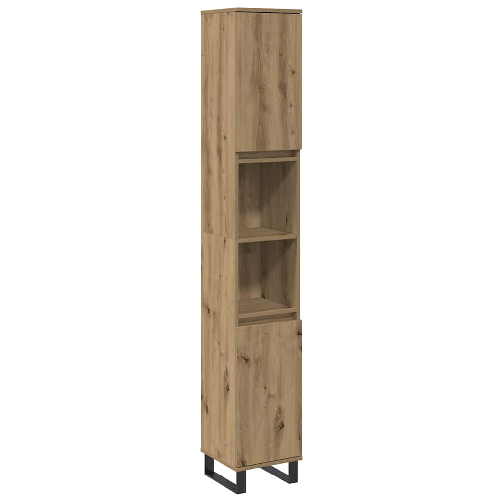 Armadietto Bagno Rovere 30x30x190 cm Legno Multistrato | homemem39