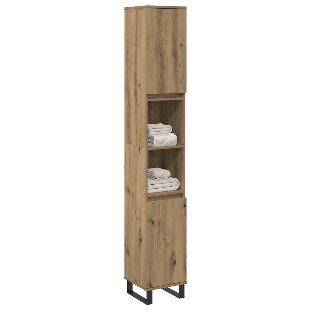 Armadietto Bagno Rovere 30x30x190 cm Legno Multistrato | homemem39