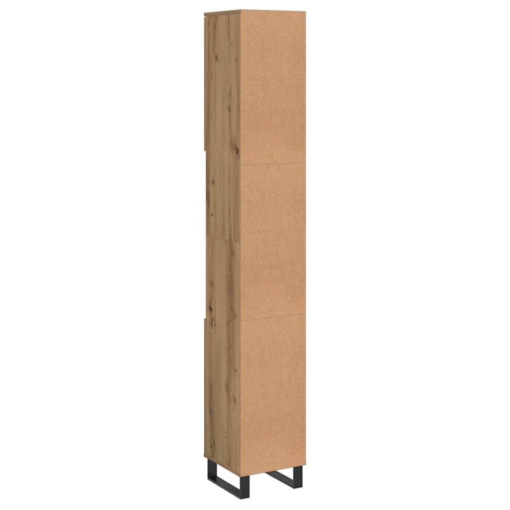 Armadietto Bagno Rovere 30x30x190 cm Legno Multistrato | homemem39