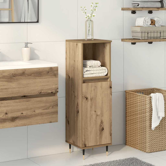 Armadietto da Bagno Rovere Artigianale 30x30x100 cm Truciolato