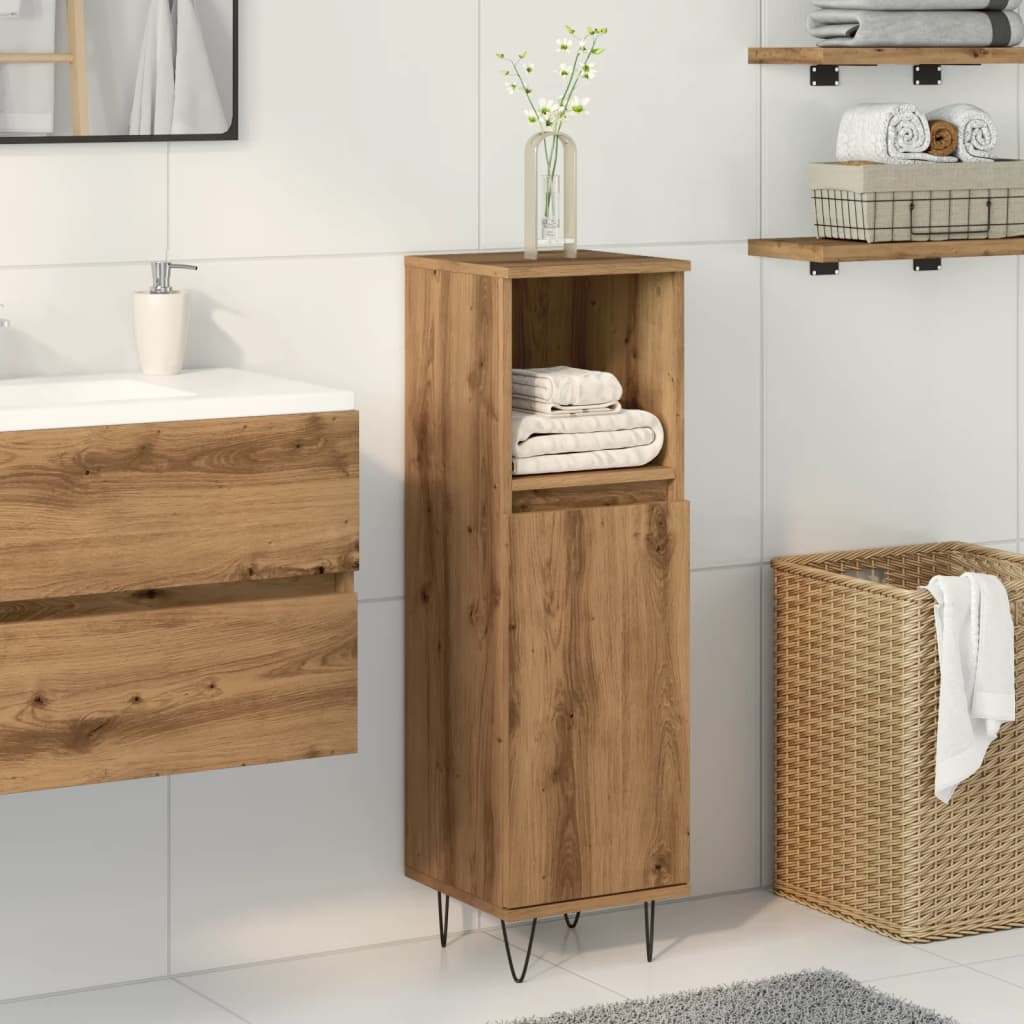 Armadietto Bagno Rovere 30x30x100 cm Legno Multistrato