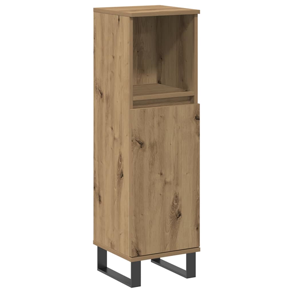 Armadietto da Bagno Rovere Artigianale 30x30x100 cm Truciolato