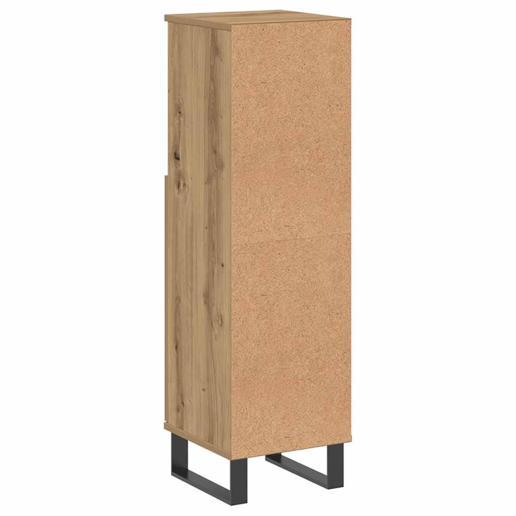 Armadietto da Bagno Rovere Artigianale 30x30x100 cm Truciolato