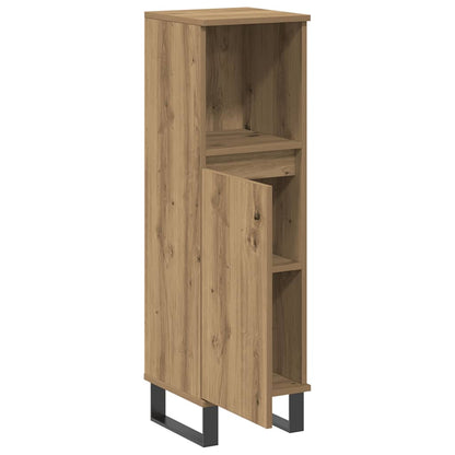 Armadietto da Bagno Rovere Artigianale 30x30x100 cm Truciolato