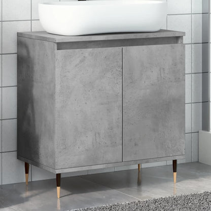 Armadietto da Bagno Grigio Cemento 58x33x60cm in Truciolato