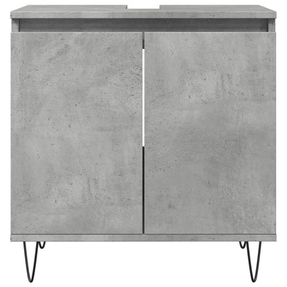 Armadietto da Bagno Grigio Cemento 58x33x60cm Legno Multistrato