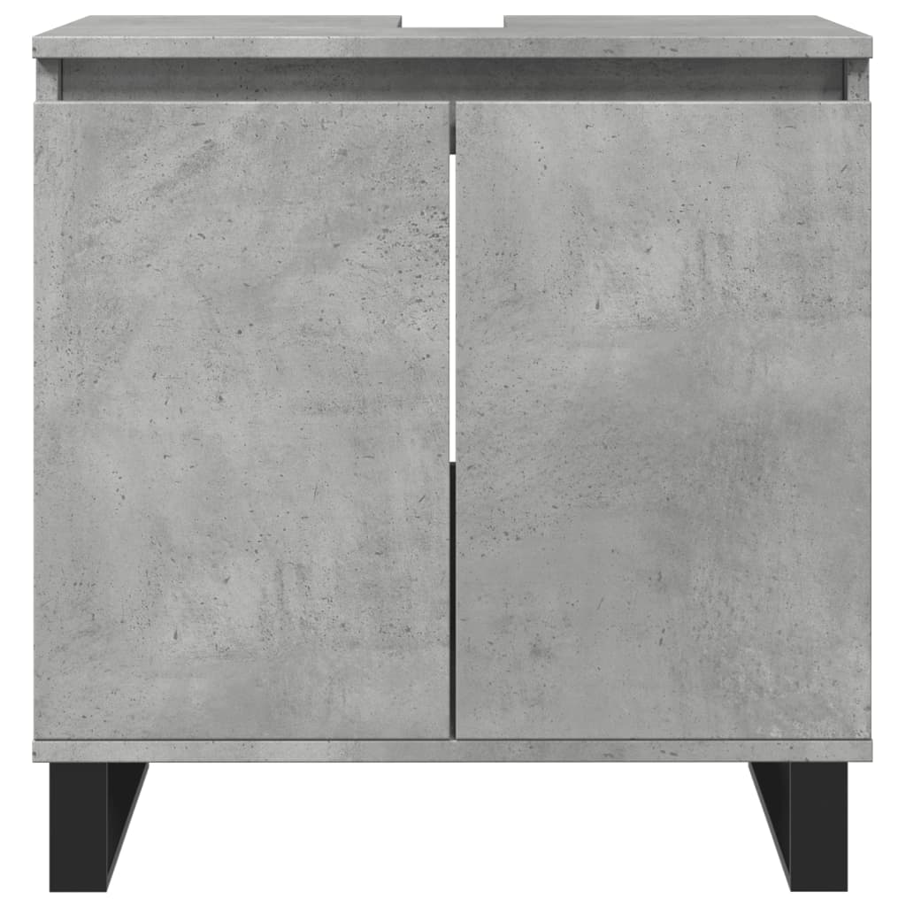 Armadietto da Bagno Grigio Cemento 58x33x60cm in Truciolato