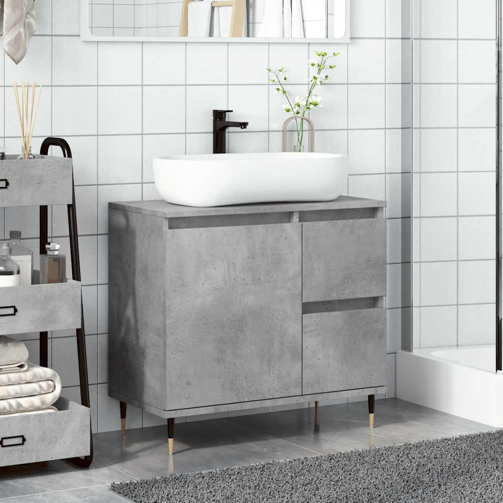 Armadietto da Bagno Grigio Cemento 65x33x60cm in Truciolato | homemem39