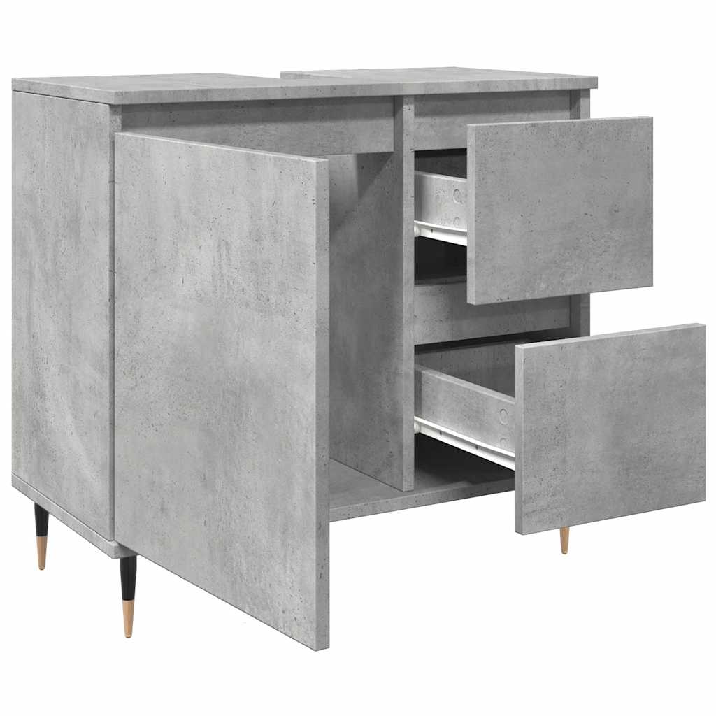 Armadietto da Bagno Grigio Cemento 65x33x60cm in Truciolato | homemem39
