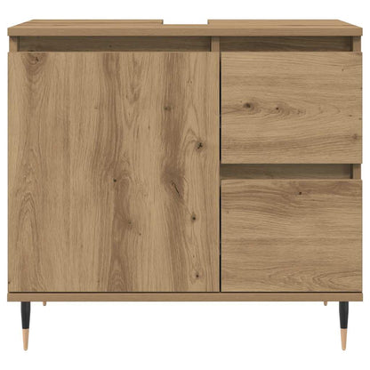 Armadietto da Bagno Rovere Artigianale 65x33x60cm in Truciolato