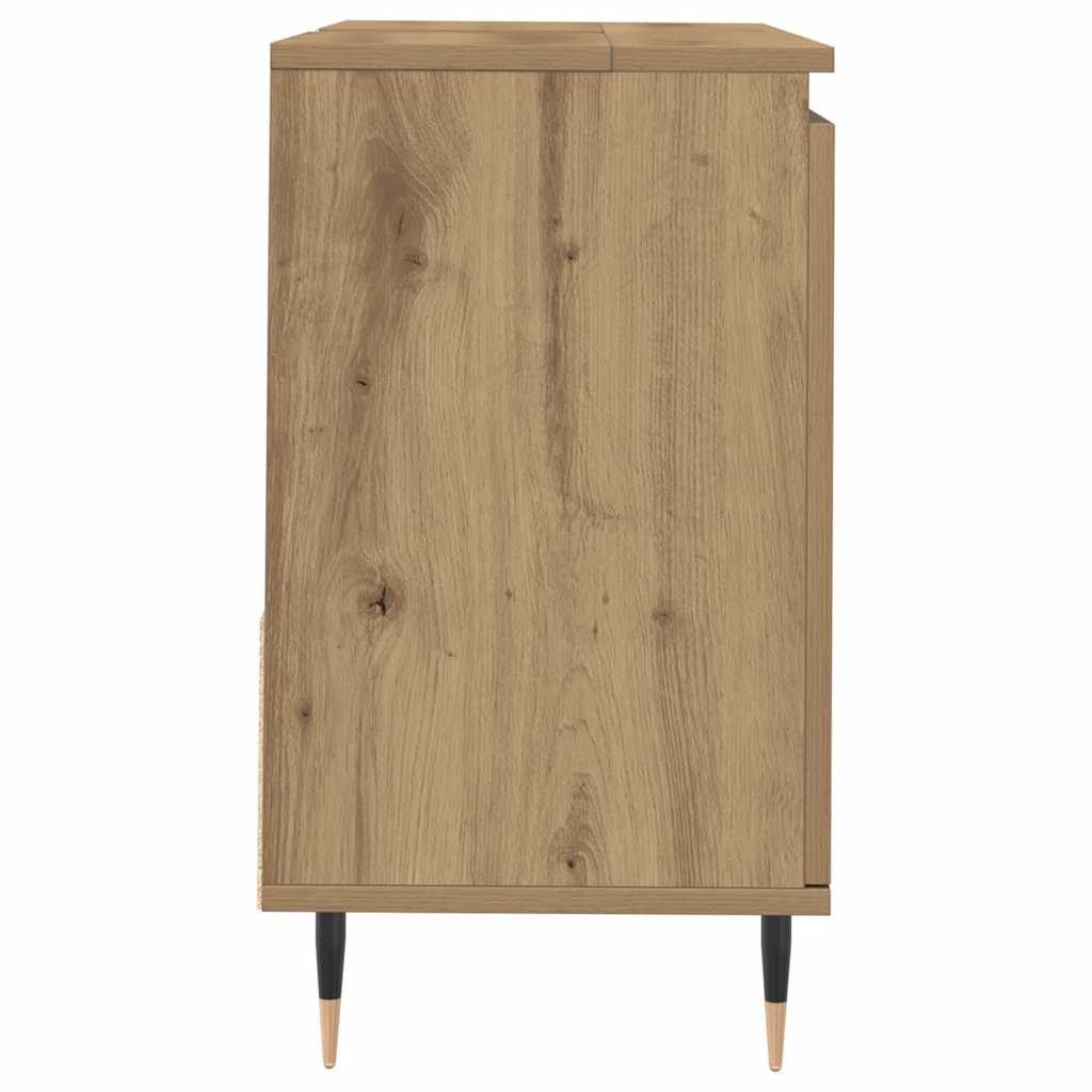 Armadietto da Bagno Rovere Artigianale 65x33x60cm in Truciolato