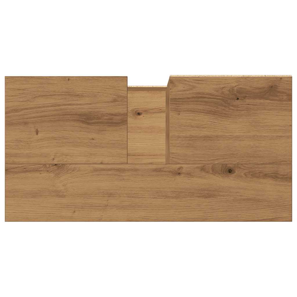 Armadietto da Bagno Rovere Artigianale 65x33x60cm in Truciolato