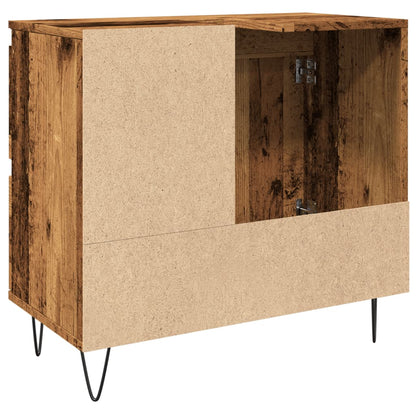 Armadietto da Bagno Legno Antico 65x33x60 cm in Truciolato