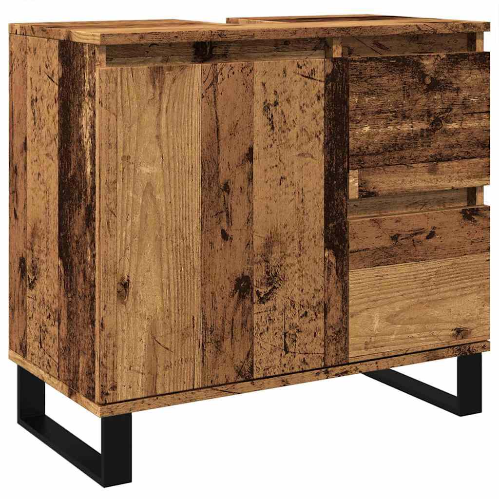 Armadietto da Bagno Legno Antico 65x33x60 cm in Truciolato | homemem39
