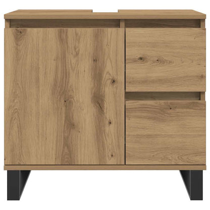 Armadietto da Bagno Rovere Artigianale 65x33x60cm in Truciolato