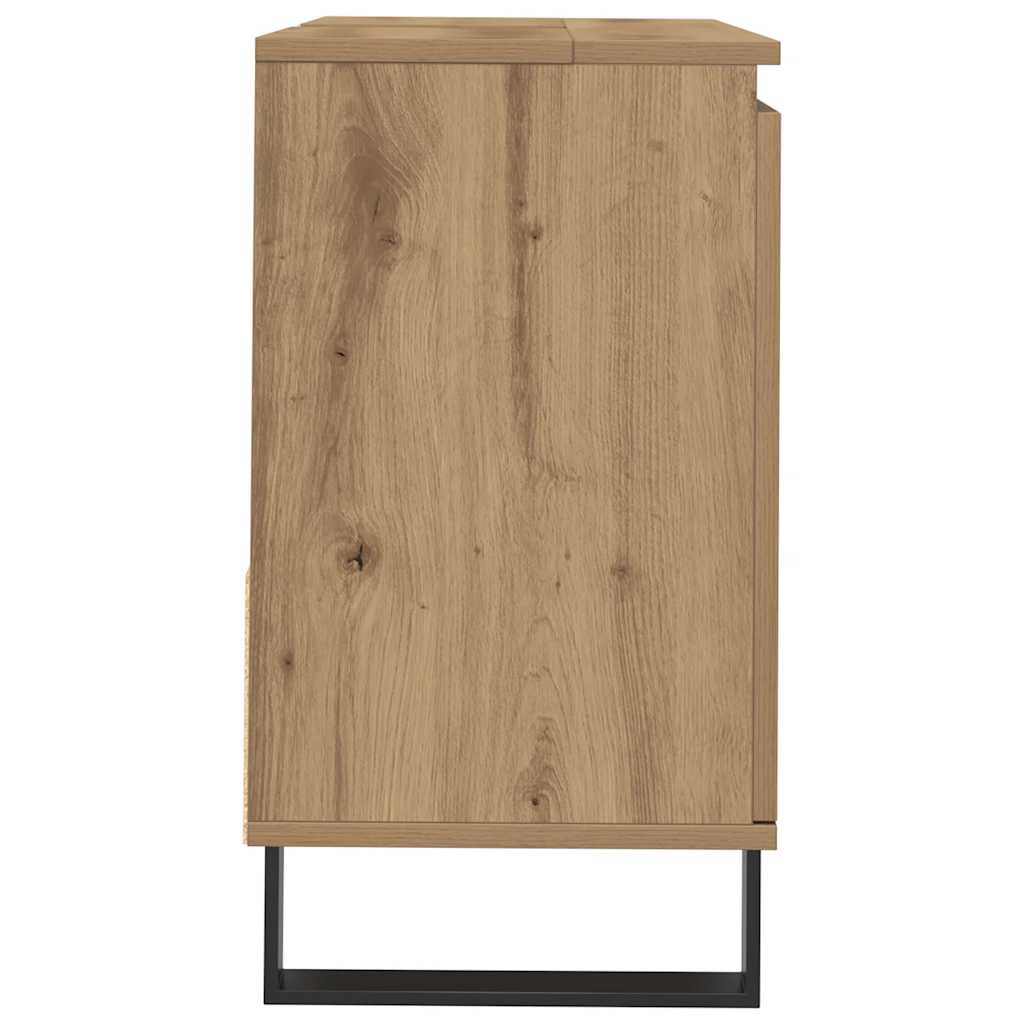 Armadietto da Bagno Rovere Artigianale 65x33x60cm in Truciolato | homemem39