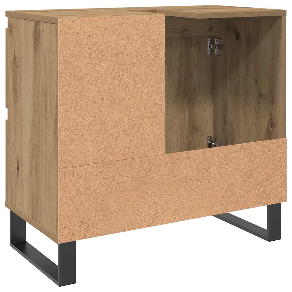 Armadietto da Bagno Rovere Artigianale 65x33x60cm in Truciolato