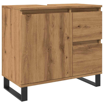 Armadietto da Bagno Rovere Artigianale 65x33x60cm in Truciolato