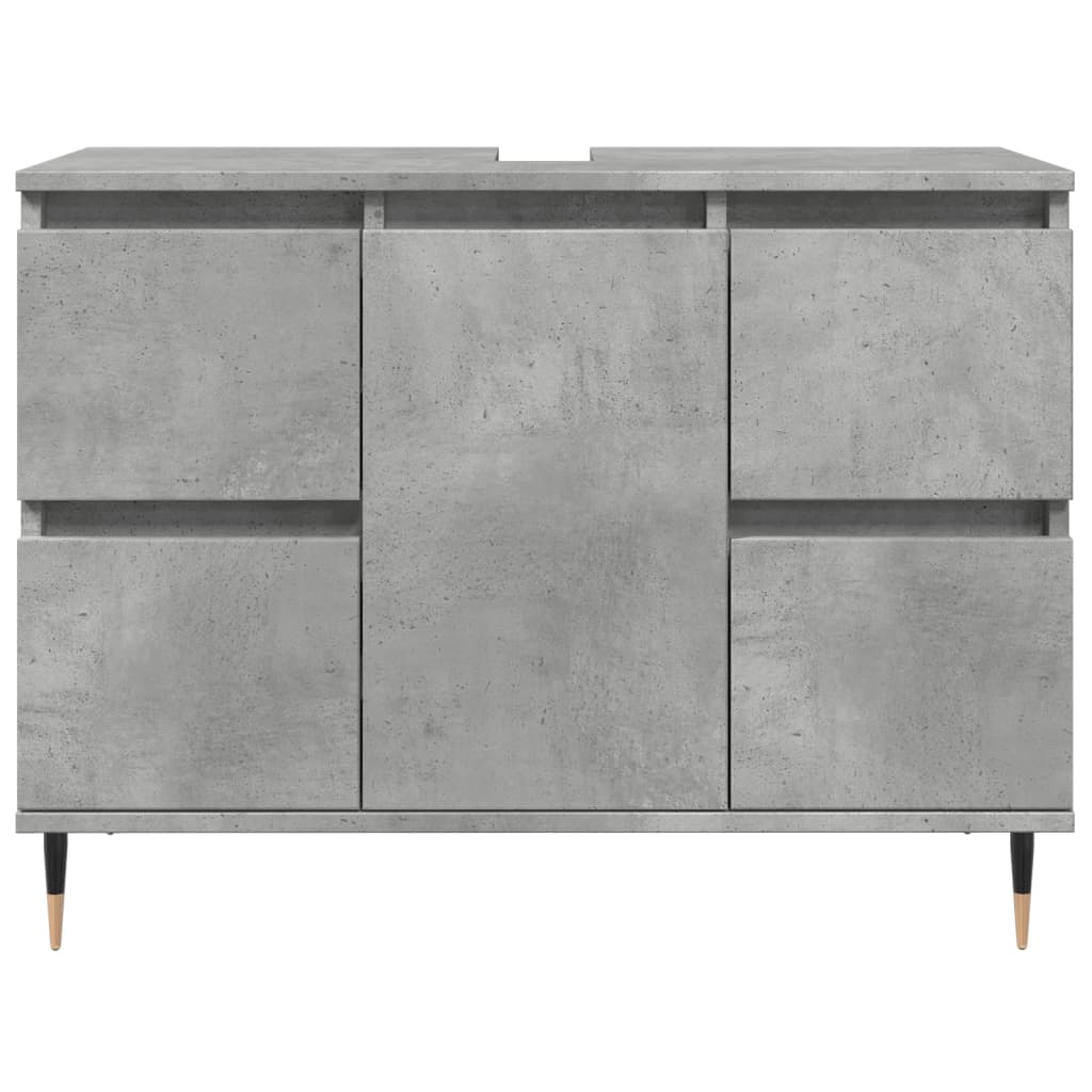 Armadietto da Bagno Grigio Cemento 80x33x60cm Legno Multistrato