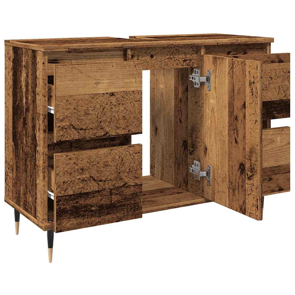 Mobile da Bagno Legno Antico 80x33x60 cm in Legno Multistrato | homemem39