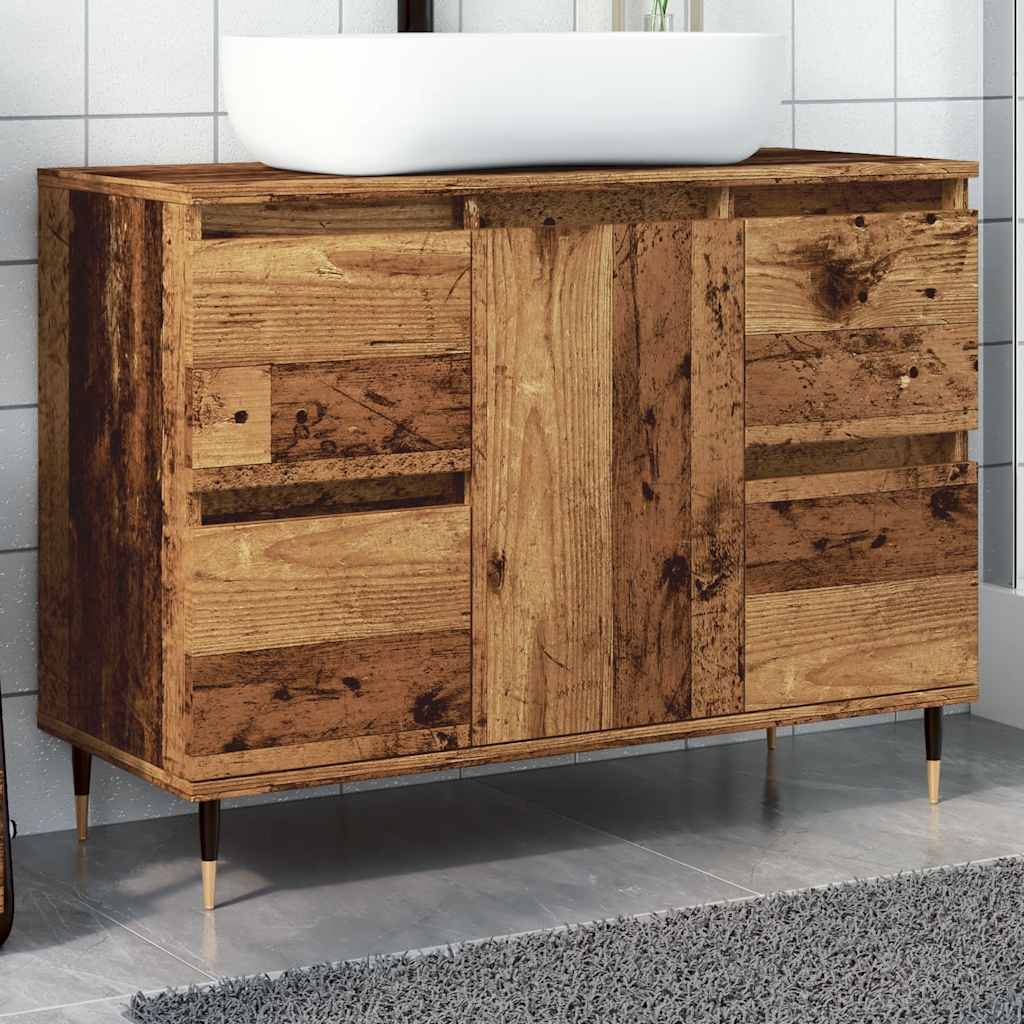 Mobile da Bagno Legno Antico 80x33x60 cm in Legno Multistrato | homemem39