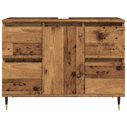 Mobile da Bagno Legno Antico 80x33x60 cm in Legno Multistrato