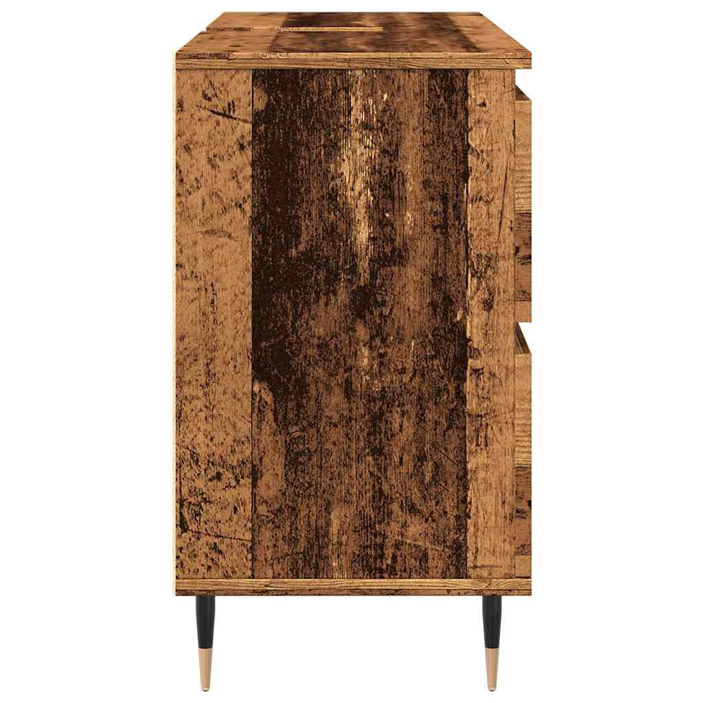 Mobile da Bagno Legno Antico 80x33x60 cm in Legno Multistrato