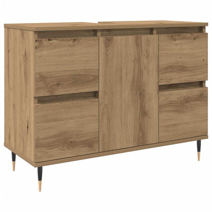 Mobiletto da Bagno Rovere Artigianale 80x33x60 cm in Truciolato