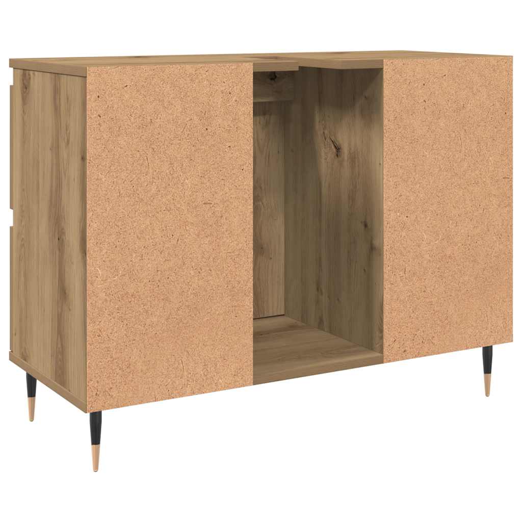 Mobiletto da Bagno Rovere Artigianale 80x33x60 cm in Truciolato | homemem39