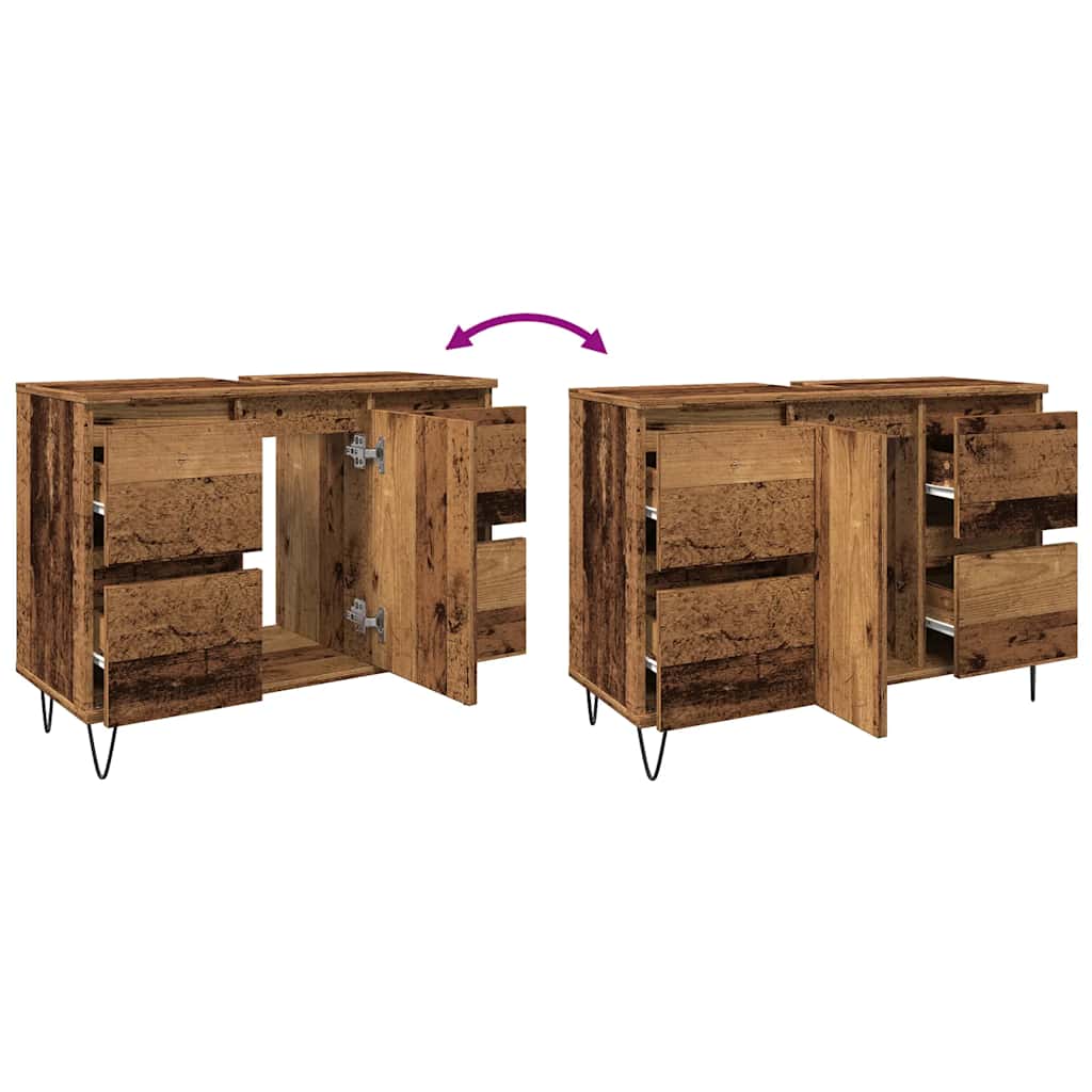 Mobile da Bagno Legno Antico 80x33x60 cm in Truciolato | homemem39