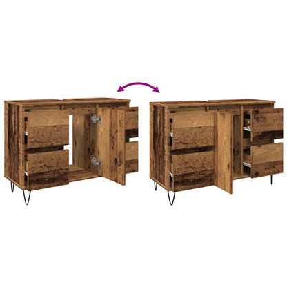 Mobile da Bagno Legno Antico 80x33x60 cm in Truciolato | homemem39