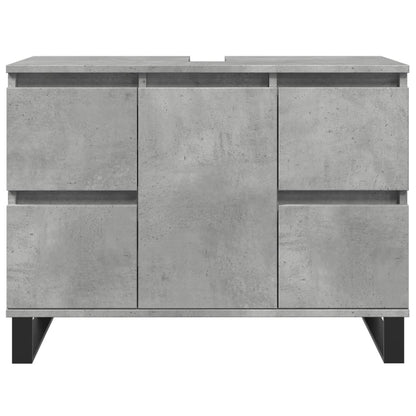 Armadietto da Bagno Grigio Cemento 80x33x60cm Legno Multistrato