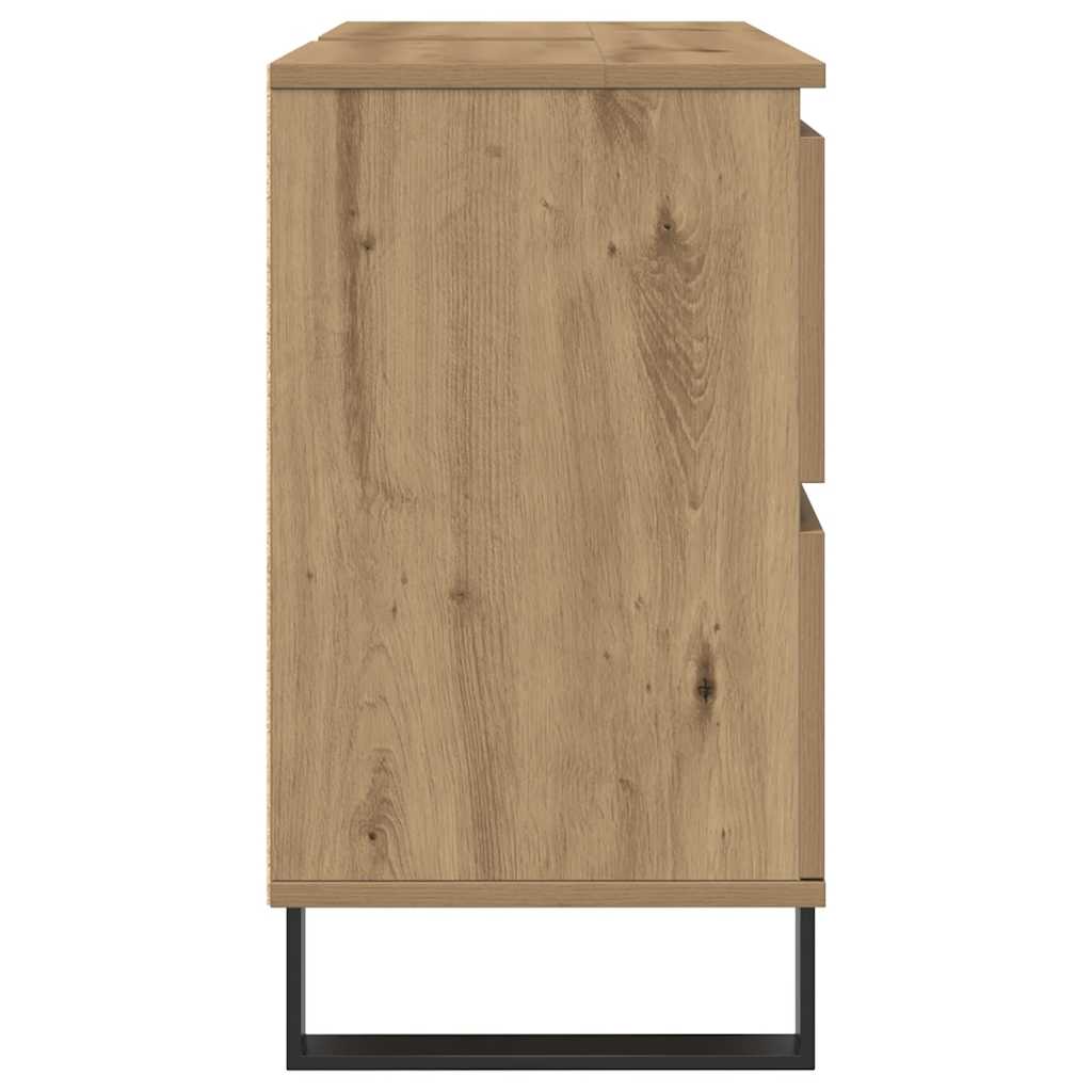 Mobiletto da Bagno Rovere Artigianale 80x33x60 cm in Truciolato | homemem39