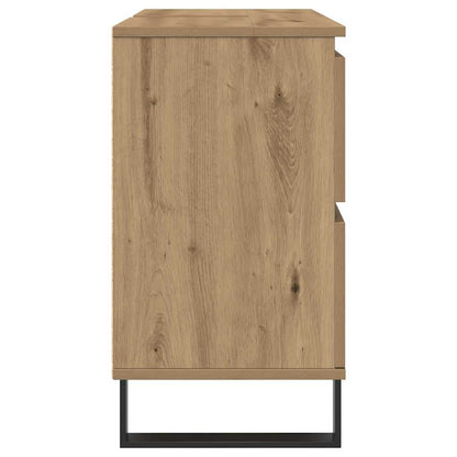 Mobiletto da Bagno Rovere Artigianale 80x33x60 cm in Truciolato | homemem39